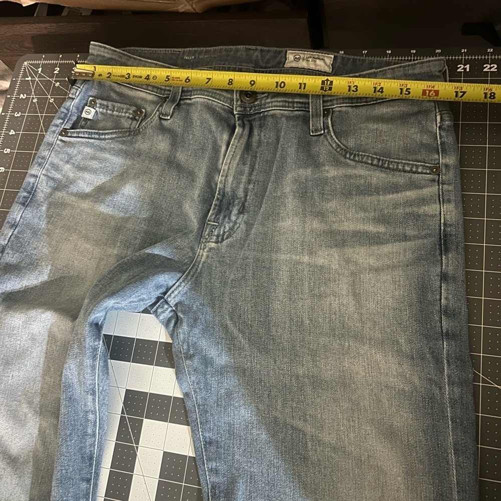 AG Adriano Goldschmied Light Blue Men's Straight Jeans - Picture 4 of 9